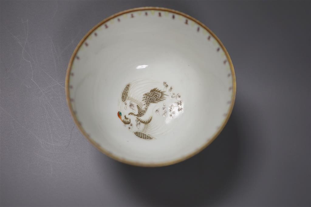 A Chinese yellow ground medallion bowl, height 8cm